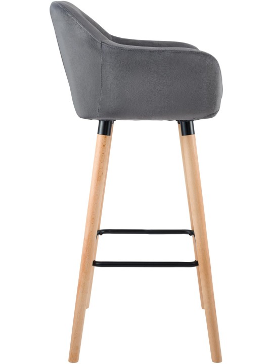 Sæt med 2 barstole Grant velvet, grå Sæt med 2 barstole Grant velvet, grå