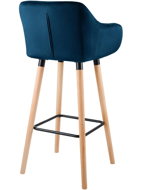 Sæt med 2 barstole Grant velvet, blå Sæt med 2 barstole Grant velvet, blå