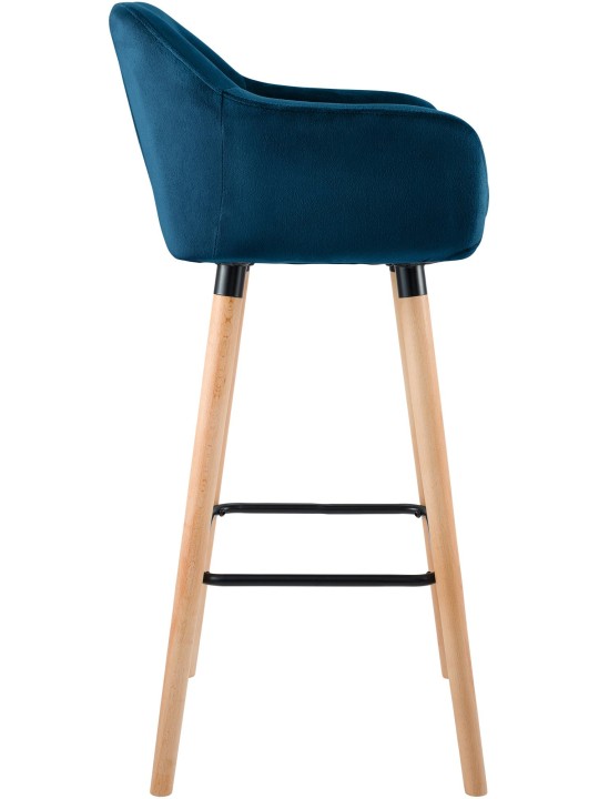 Sæt med 2 barstole Grant velvet, blå Sæt med 2 barstole Grant velvet, blå