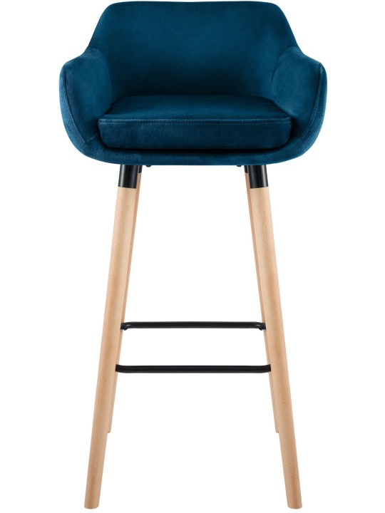Sæt med 2 barstole Grant velvet, blå Sæt med 2 barstole Grant velvet, blå
