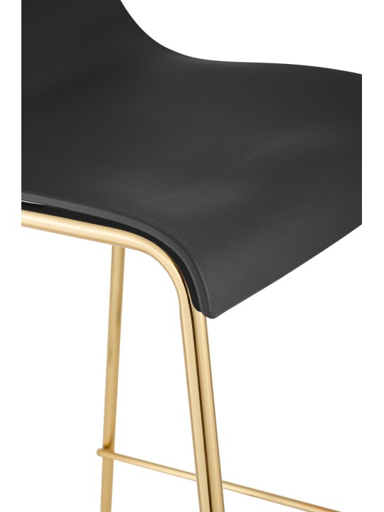 Barstol Hoover plast 4-fods guld, sort