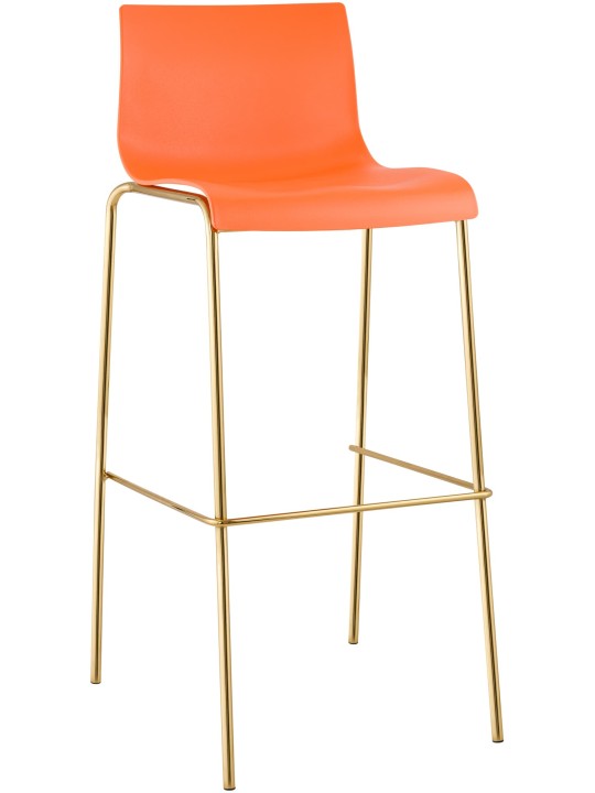 Barstol Hoover plast 4-fods guld, orange Barstol Hoover plast 4-fods guld, orange