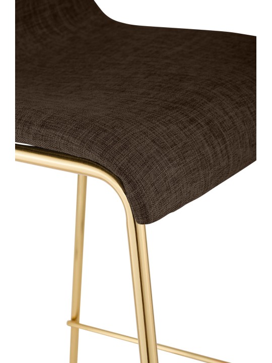 Barstol Hoover stof 4-fods guld, brun