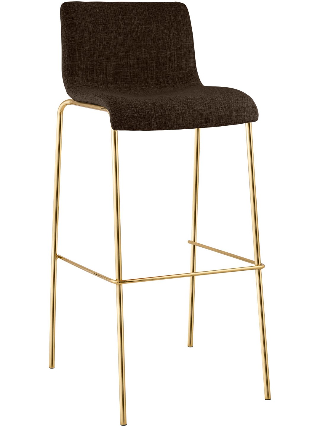 Barstol Hoover stof 4-fods guld, brun