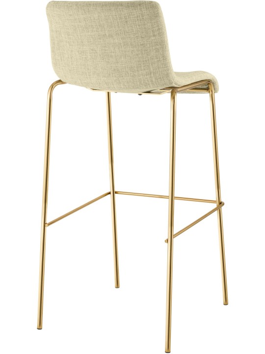 Barstol Hoover stof 4-fods guld, creme