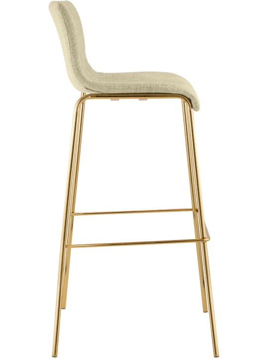 Barstol Hoover stof 4-fods guld, creme