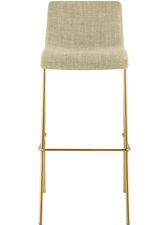 Barstol Hoover stof 4-fods guld, creme
