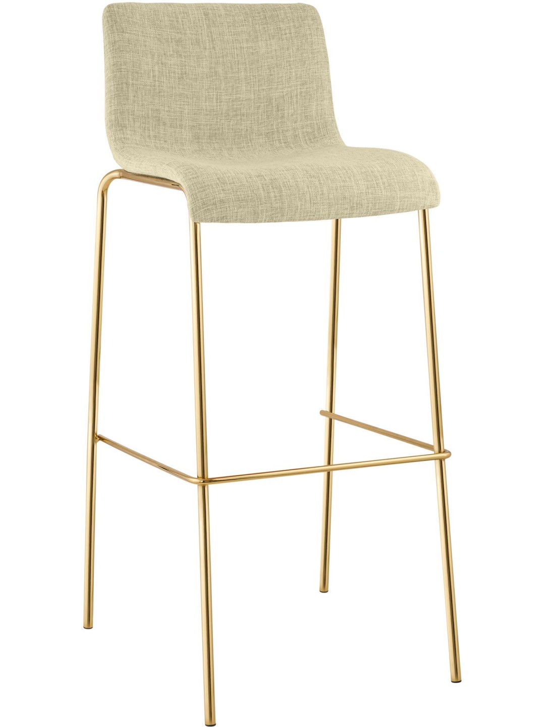 Barstol Hoover stof 4-fods guld, creme