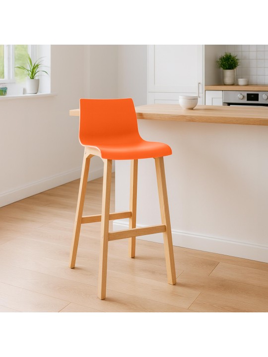 Barstol Hoover Natura 4-fods stel, orange Barstol Hoover Natura 4-fods stel, orange