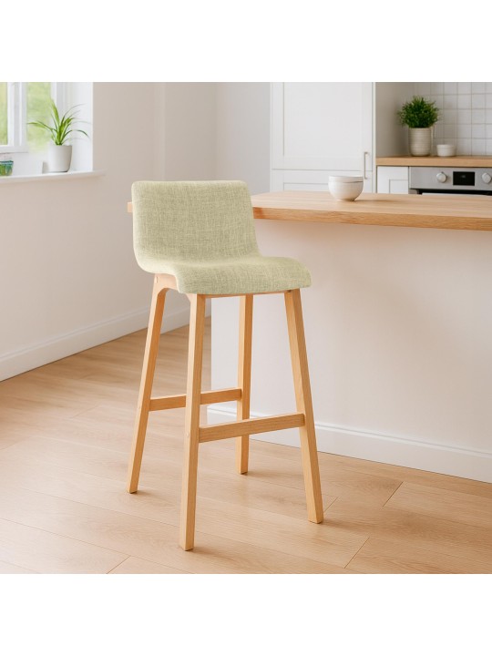 Sæt med 2 barstole Hoover stof Natura, creme