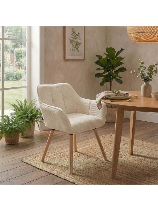 Spisestuestol Vienna Cord natura, creme Spisestuestol Vienna Cord natura, creme