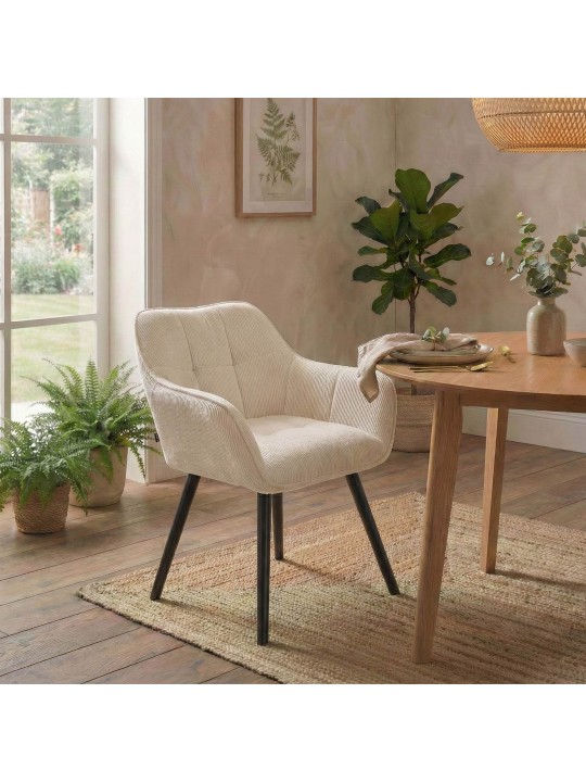 Vienna Cord spisestuestol, creme